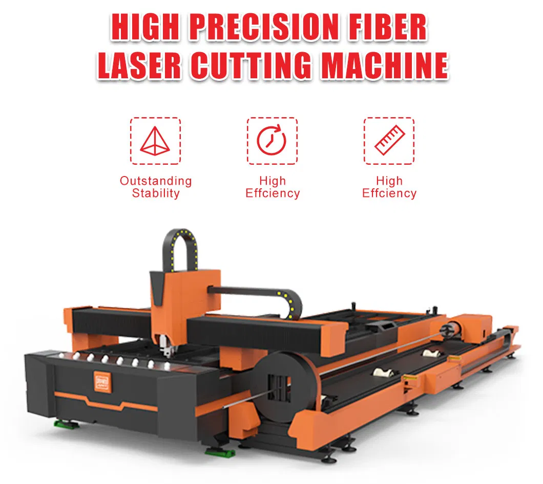 Tube and Plate Carbon Steel CNC Laser Cutting Equipment 1000W 1500W 2000W CNC Fiber Laser Cutter Machine