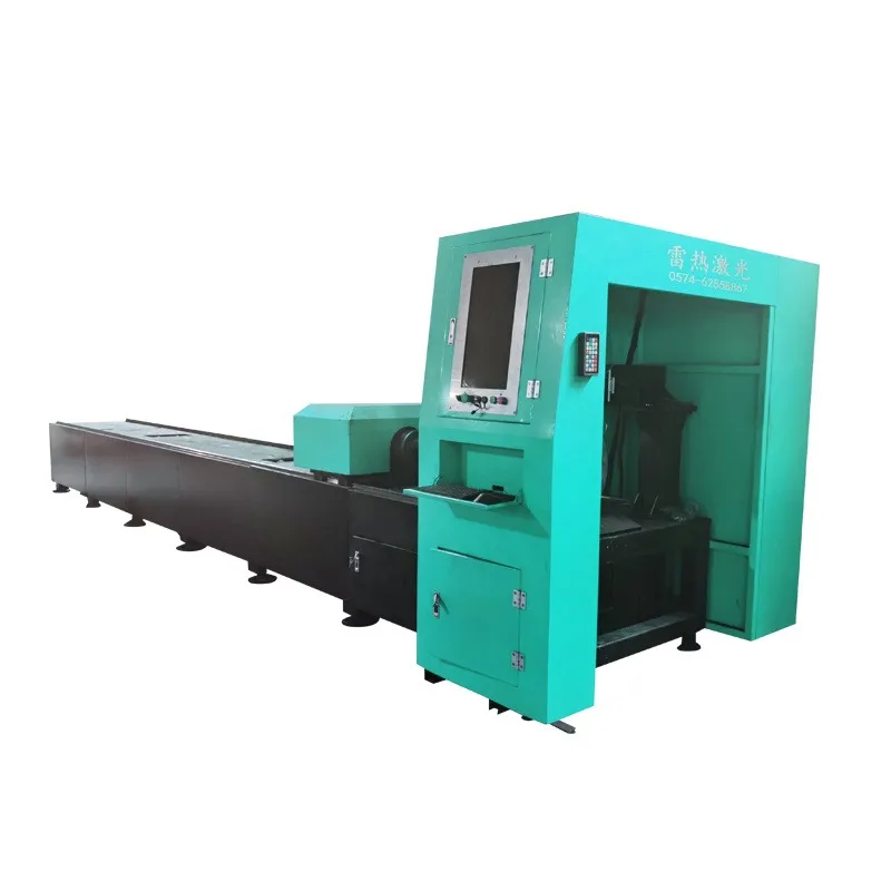 2 Chuck Tube Fiber Laser Cutter Square Tube Round Pipe CNC Metal Aluminum Tube Laser Cutting Machine