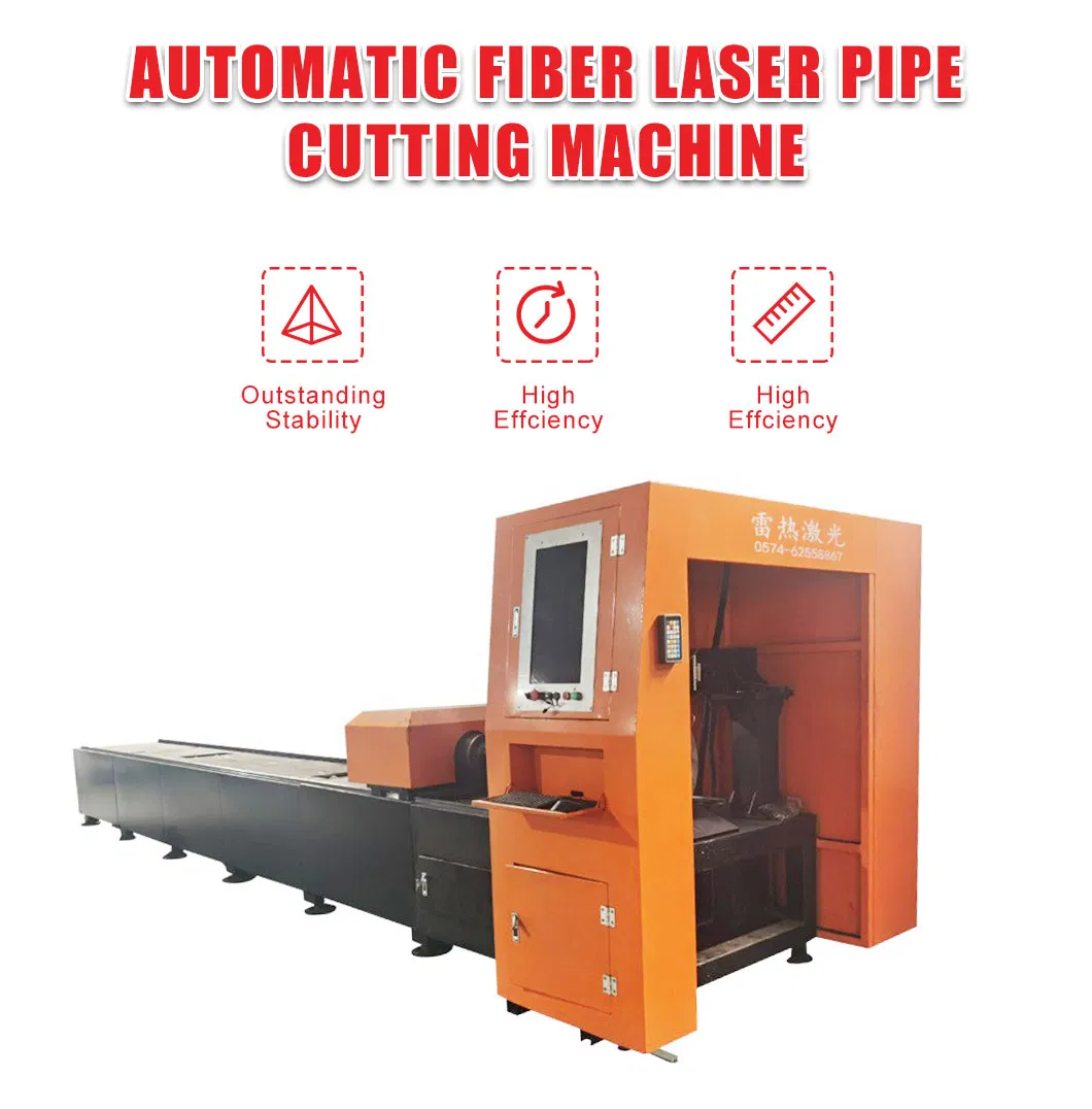 2 Chuck Tube Fiber Laser Cutter Square Tube Round Pipe CNC Metal Aluminum Tube Laser Cutting Machine