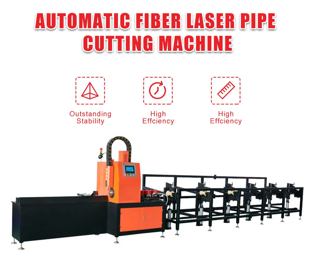 Full Automatic Loading Pipe Tube Cutter Large Fiber Laser Cutting Machine High Power