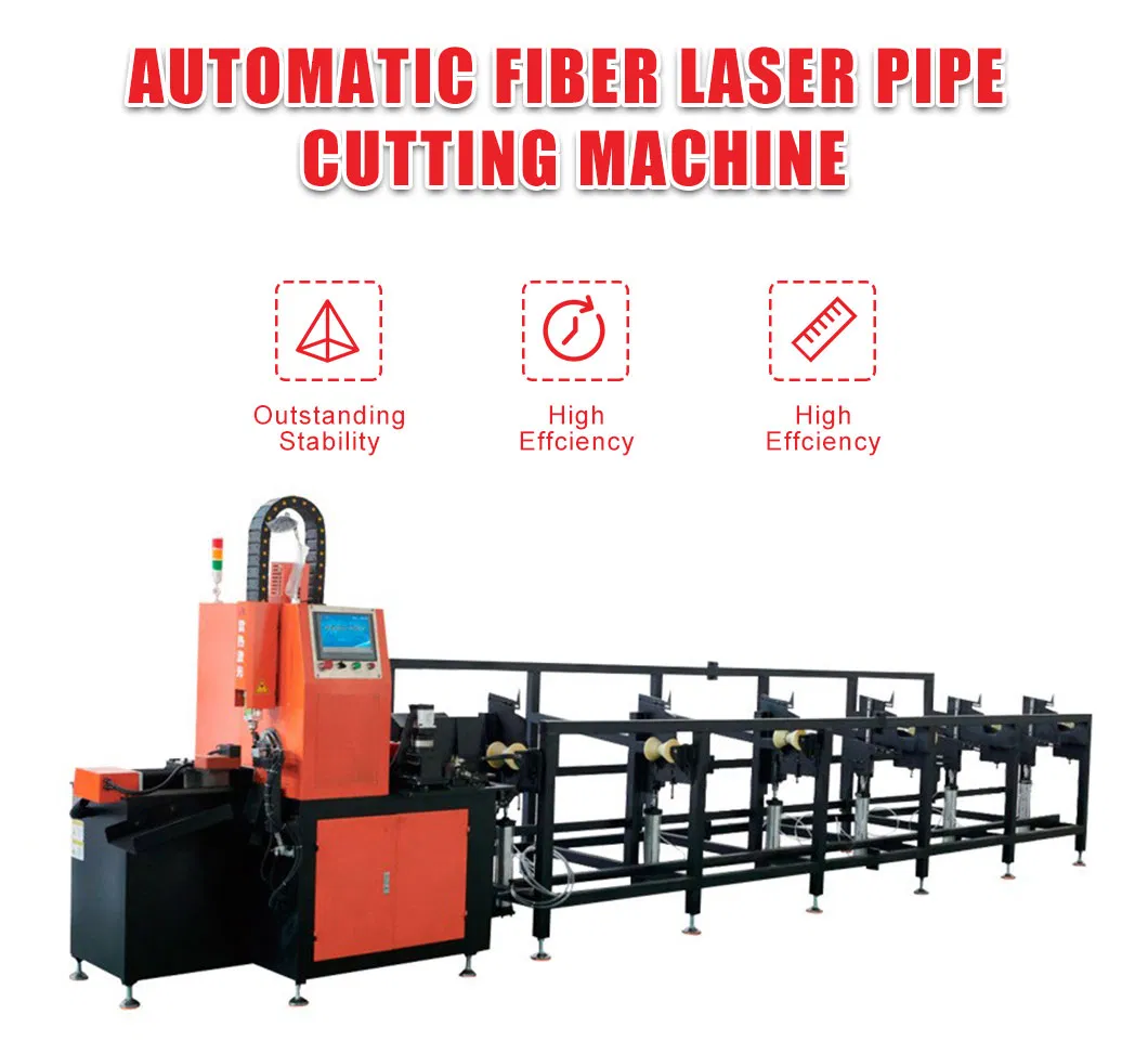 Fully Automatic 1000W 1500W 2000W 3000W CNC Metal Pipe Tube Fiber Laser Cutting Machine